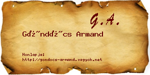 Göndöcs Armand névjegykártya
